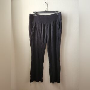 Three Dots Women's Rayon Crinkle‎ Pull-on Elastic Waist Pants Black Extra Large